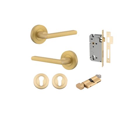 Iver Baltimore Round Rose Entrance Lever Kit (Key/Turn)