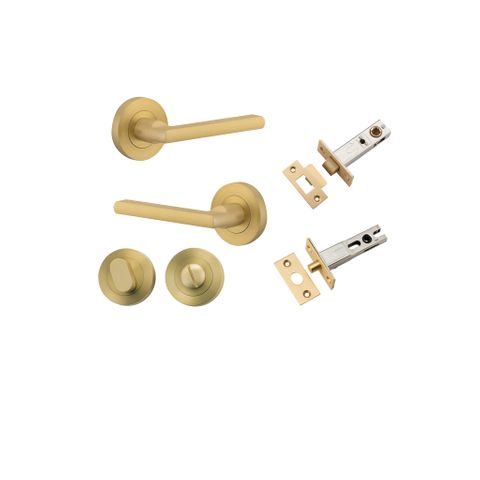 Iver Baltimore Round Rose Privacy Lever Kit W/ Latch & Separate Privacy Turn