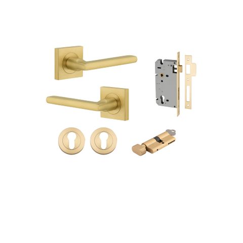 Iver TRA16275KENTR60KT Door Lvr Baltimr Rose Sqr Brsh Gld PVD Key/Thmb Ent Kit