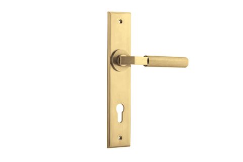 Door TRA16296E85 Lever Brunswick Knurled Chamfered Euro Brushed Gold Pvd
