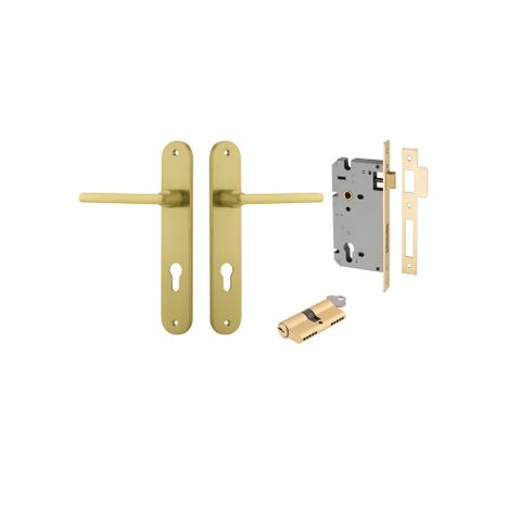 Iver TRA16326KENTR60KK Door Lvr Baltimore Oval Brush Gold PVD Key/Key Entr Kit