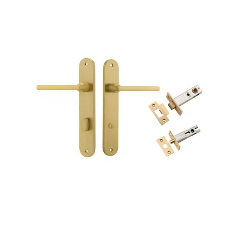Iver TRA16326KPRIV60 Door Lever Baltimore Oval Brushed Gold PVD Privacy Kit