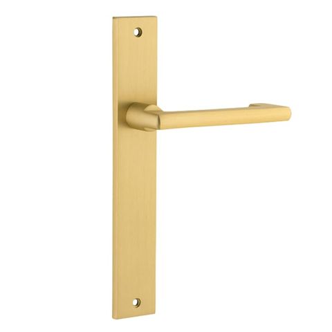 Iver TRA16348 Door Lvr Baltimore Return Rect Latch Pr Brushd Gold Pvd