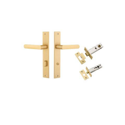 Iver TRA16360KPRIV60 Door Lever Osaka Rectangular Brushed Gold PVD Priva Kit