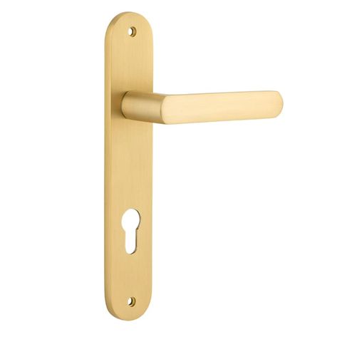 Iver TRA16364E85 Door Lvr Osaka Oval Eu Pr Brush Gold PVD Ctc85 L120xp52
