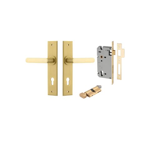 Iver TRA16366KENTR60KT Door Lvr Osaka Chamfered Brush Gld PVD Key/Thmb Ent Kit
