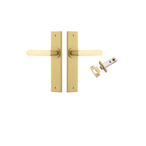 Iver TRA16366KPASS60 Door Lever Osaka Chamfered Brushed Gold PVD Passage Kit