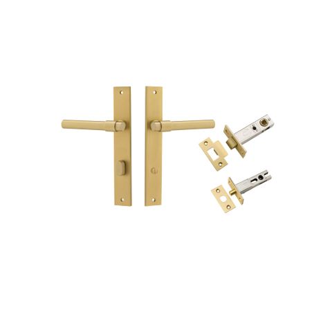Iver TRA16396KPRIV60 Door Lever Helsinki Rectangular Brushed Gold PVD Privac
