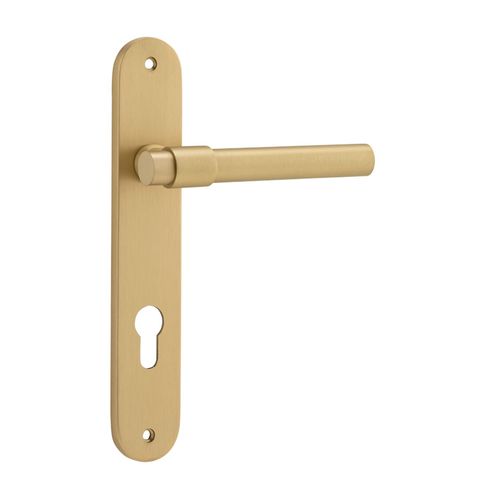 Door TRA16400E85 Lever Helsinki Oval Euro Pair Brushed Gold PVD Ctc85mm