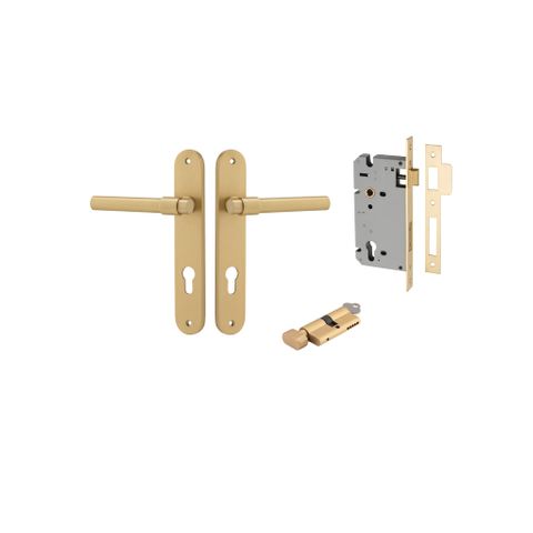 Iver TRA16400KENTR60KT Door Lever Helsinki Oval Brushed Gold PVD Key / Thumb