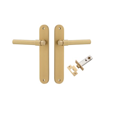 Iver TRA16400KPASS60 Door Lever Helsinki Oval Brushed Gold PVD Passage Kit