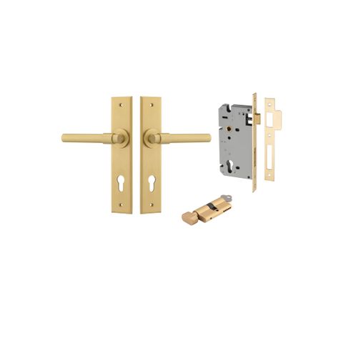 Iver TRA16404KENTR60KT Door Lever Helsinki Chamfered Brushed Gold PVD Key / Th