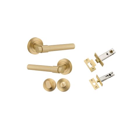 Iver Helsinki Round Rose Privacy Lever Kit W/ Latch & Separate Privacy Turn