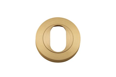 Iver TRA20066 Oval Cylinder Escutcheon Round Satin Brass D52xp10mm