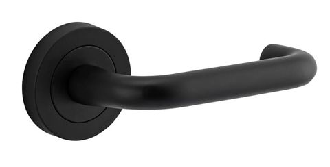 Door TRA20353 Lever Oslo Round Rose Pair Matt Black D52xp57mm