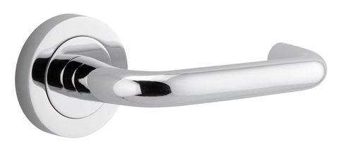 Door TRA20354 Lever Oslo Round Rose Pair Polished Chrome D52xp57mm