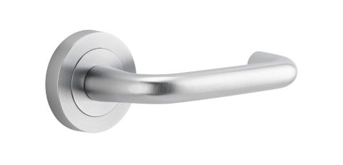 Door TRA20355 Lever Oslo Round Rose Pair Brushed Chrome D52xp57mm