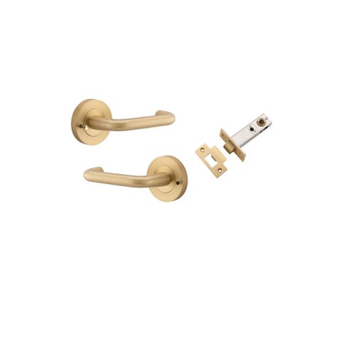 Door TRA20356KIBPRIV60 Lvr Oslo Rnd Rose Inbuilt Priv Pair B/Brass D52XP57