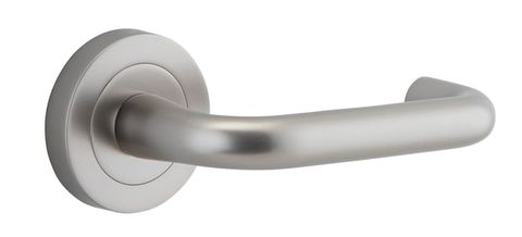 Door TRA20359 Lever Oslo Round Rose Pair Satin Nickel D52xp57mm