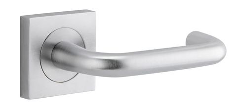 Door TRA20365 Lever Oslo Square Rose Pr Brushed Chrome H52xw52xp57mm