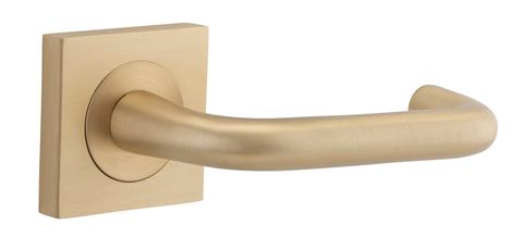 Door TRA20366 Lever Oslo Square Rose Pair Brushed Brass H52xw52xp57mm