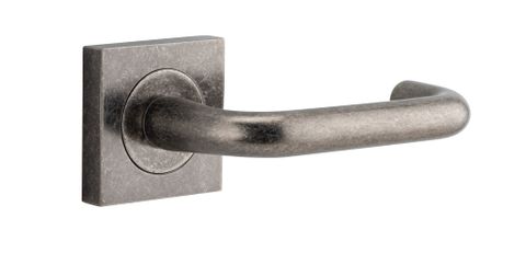 Door TRA20367 Lever Oslo Sqr Rose Pr Distressed Nickel H52xw52xp57mm