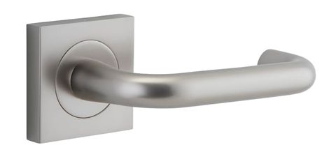 Door TRA20369 Lever Oslo Square Rose Pair Satin Nickel H52xw52xp57mm