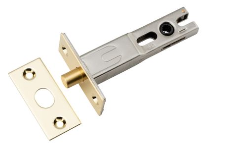 Privacy TRA20542 Bolt Round Bolt Polished Brass Backset 70mm