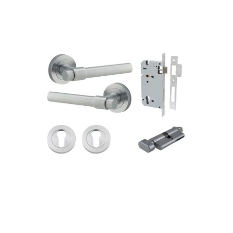 Door TRA20625KENTR60KT Lever Helsinki Rnd Rose Brushed Chrome D52XP44 Entr Kit
