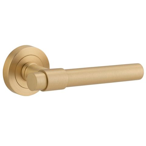 Door TRA20626 Lever Helsinki Round Rose Brushed Brass D52xp44mm