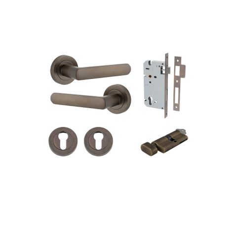 Door TRA20771KENTR60KT Lever Osaka Rnd Rose Signature Brass D52xp55mm Entr Kit