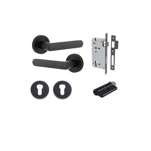 Door TRA20773KENTR60KK Lever Osaka Round Rose Mb D52xp55mm Entrance Kit