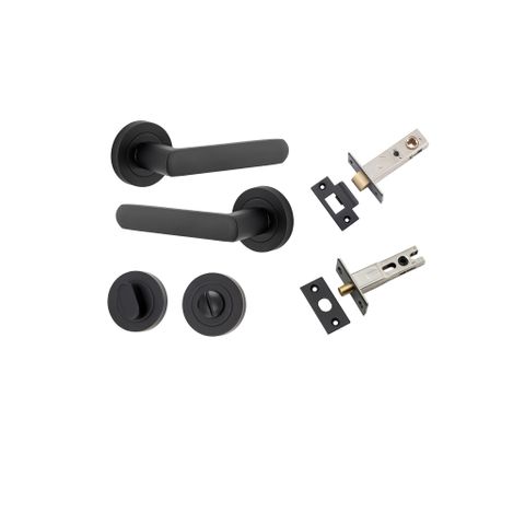 Door TRA20773KPRIV60 Lever Osaka Round Rose Matt Black D52xp55mm Privacy Kit