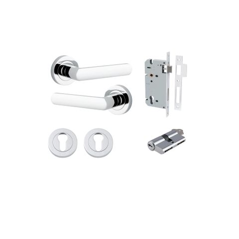 Door TRA20774KENTR60KK Lever Osaka Rnd Rose Polished Chrome D52xp55mm Entr Kit