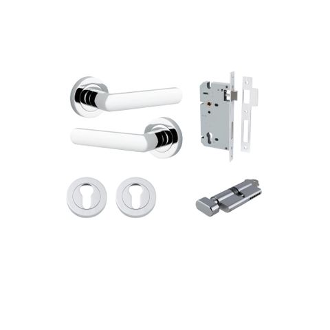 Door TRA20774KENTR60KT Lever Osaka Rnd Rose Polished Chrome D52xp55mm Entr Kit