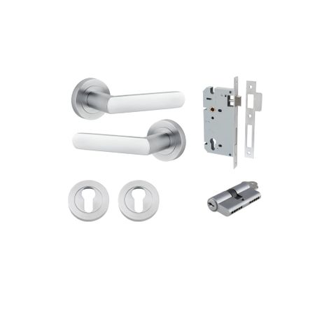 Door TRA20775KENTR60KK Lever Osaka Rnd Rose Brushed Chrome D52xp55mm Entr Kit