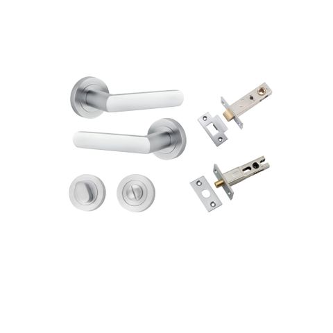 Door TRA20775KPRIV60 Lever Osaka Rnd Rose Brushed Chrome D52xp55mm Priv Kit