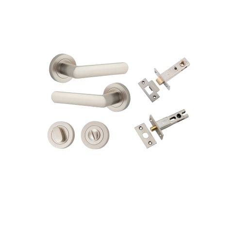 Door TRA20779KPRIV60 Lever Osaka Round Rose Satin Nickel D52xp55mm Priv Kit
