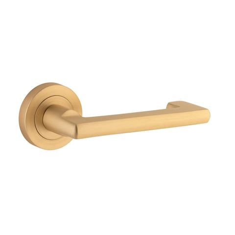 Door TRA20786 Lever Baltimore Return Rnd Rose Brushed Brass D52xp58mm