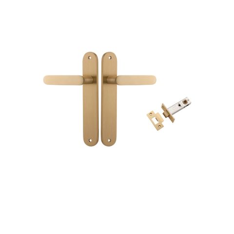 Iver TRA15264KPASS60 Door Lever Bronte Oval Brushed Brass Passage Kit