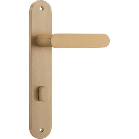 Iver TRA15264P85 Door Lever Bronte Oval Privacy Pair Brushed Brass CTC85