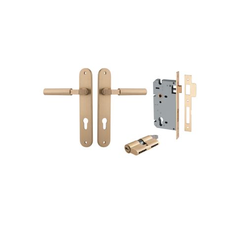 Iver TRA15266KENTR60KK Door Lever Berlin Oval Brushed Brass Key / Key Entrance