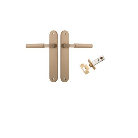 Iver TRA15266KPASS60 Door Lever Berlin Oval Brushed Brass Passage Kit