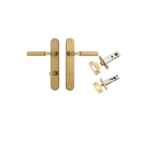 Iver TRA15266KPRIV60 Door Lever Berlin Oval Brushed Brass Privacy Kit