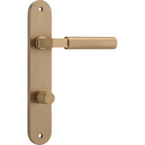 Iver TRA15266P85 Door Lever Berlin Oval Privacy Pair Brushed Brass CTC85