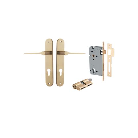 Iver TRA15270KENTR60KK Door Lever Como Oval Brushed Brass Key / Key Entrance