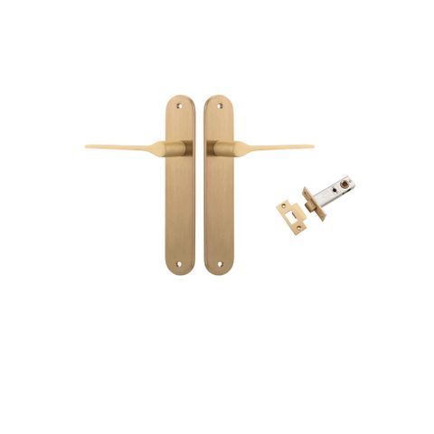 Iver TRA15270KPASS60 Door Lever Como Oval Brushed Brass Passage Kit