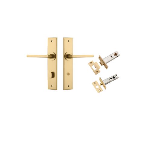 Iver TRA15282KPRIV60 Door Lever Baltimore Chamfered Brushed Brass Privacy Ki