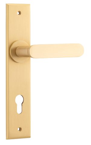 Door TRA15284E85 Lever Bronte Chamfered Euro Brushed Brass H240XW50XP55