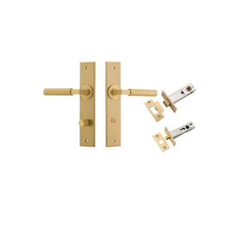 Iver TRA15294KPRIV60 Door Lever Berlin Chamfered Brushed Brass Privacy Kit